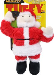 Mighty Holiday Santa Squeaky Plush Dog Toy, Red