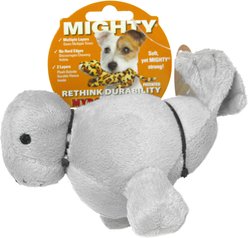 Mighty Jr Arctic Seal Squeaky Plush Dog Toy, Grey
