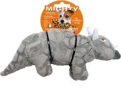 Mighty Jr Dinosaur Triceratops Squeaky Plush Dog Toy, Grey