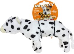 Mighty Jr Farm Cow Squeaky Plush Dog Toy, White
