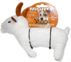 Mighty Jr Farm Goat Squeaky Plush Dog Toy, White
