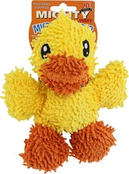 Mighty Jr Microfiber Ball Duck Squeaky Plush Dog Toy, Yellow