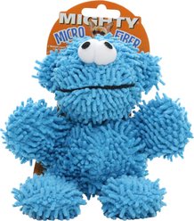 Mighty Jr Microfiber Ball Monster Squeaky Plush Dog Toy, Blue