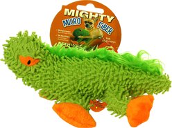 Mighty Jr Micro Fiber Lizard Squeaky Plush Dog Toy, Green