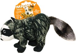 Mighty Jr Nature Raccoon Squeaky Plush Dog Toy, Grey