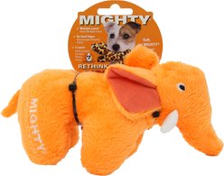 Mighty Jr Safari Elephant Squeaky Plush Dog Toy, Orange