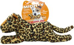 Mighty Jr Safari Leopard Squeaky Plush Dog Toy, Brown