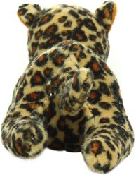 Mighty Jr Safari Leopard Squeaky Plush Dog Toy, Brown slide 2 of 5