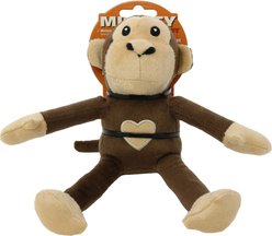 Mighty Jr Safari Monkey Squeaky Plush Dog Toy, Brown