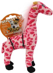 Mighty Jr Safari Giraffe Squeaky Plush Dog Toy, Pink