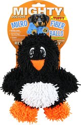 Mighty Microfiber Ball Med Penguin Squeaky Plush Dog Toy, Black