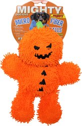 Mighty Microfiber Ball Med Pumpkin Man Squeaky Plush Dog Toy, Orange