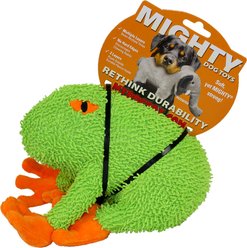 Mighty Micro Fiber Frog Squeaky Plush Dog Toy, Green