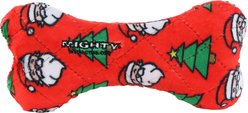 Mighty Bone Christmas Squeaky Plush Dog Toy, Red, Medium slide 2 of 5