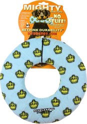 Mighty Ring Squeaky Plush Dog Toy, Blue