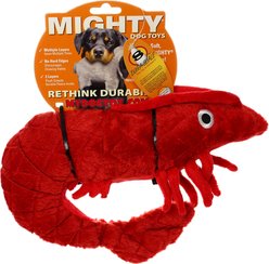 Mighty Ocean Prawn Squeaky Plush Dog Toy, Red