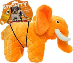 Mighty Safari Elephant Squeaky Plush Dog Toy, Orange