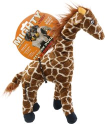 Mighty Safari Giraffe Squeaky Plush Dog Toy, Brown