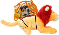 Mighty Safari Lion Squeaky Plush Dog Toy, Brown