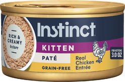 Instinct Kitten Grain-Free Pate Real Chicken Recipe Natural Wet Canned Cat Food, 3-oz, case of 24 + Instinct Original Kitten Grain-Free Recipe with Real Chicken Freeze-Dried Raw Coated Dry Cat Food, 4.5-lb bag slide 2 of 9