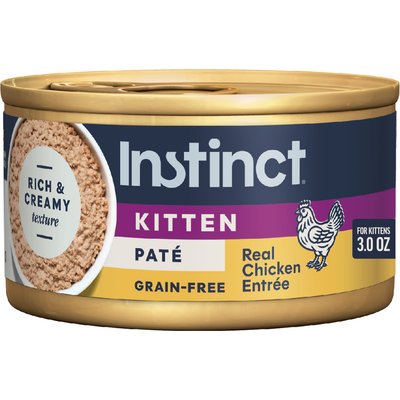 Instinct Instinct Pate Real Chicken Entree Grain-Free Kitten Wet Cat Food, 3-oz can, case of 24