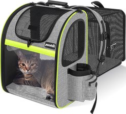 Pecute Hiking Travel Camping Outdoor Expandable Breathable Mesh Backpack Dog & Cat Carrier, Grey