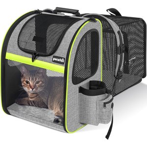 PECUTE Expandable Mesh Backpack Dog & Cat Carrier, Grey - Chewy.com