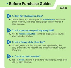Potaroma Soccer Interactive Squeaky Exercise PU Durable Floating Bouncy Ball & Funny Grunting Sound Tug Dog Toy with Green Woven Strap, White, 5.9-in slide 2 of 8