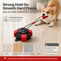 Potaroma Indoor Pull & Dental Chewer Suction Cup Interactive Ropes Tug Dog Toy, Black & Red slide 2 of 7