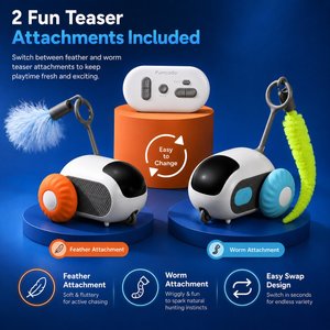 Purrcado Automatic Moving Mouse Interactive Exercise Robot Remote Control Cat Toy, Blue