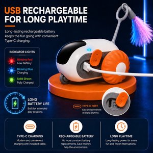 Purrcado Automatic Moving Mouse Interactive Exercise Robot Remote Control Cat Toy, Blue