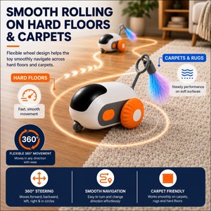 Purrcado Automatic Moving Mouse Interactive Exercise Robot Remote Control Cat Toy, Blue