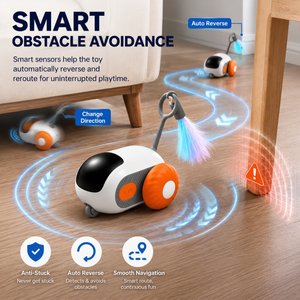 Purrcado Automatic Moving Mouse Interactive Exercise Robot Remote Control Cat Toy, Blue