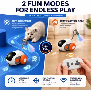 Purrcado Automatic Moving Mouse Interactive Exercise Robot Remote Control Cat Toy, Blue