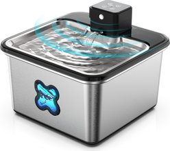 Casfuy SY080 Wireless Smart 3-Mode Stainless Steel Dog & Cat Water Fountain, 3.2-L