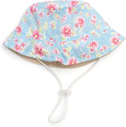 The Worthy Dog Fancy Floral Bucket Dog Hat, Blue, X-Large