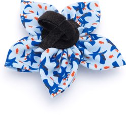 The Worthy Dog Sharkuterie Flower Dog Collar Accessory, Blue, Large slide 2 of 3