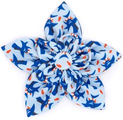 The Worthy Dog Sharkuterie Flower Dog Collar Accessory, Blue, Large