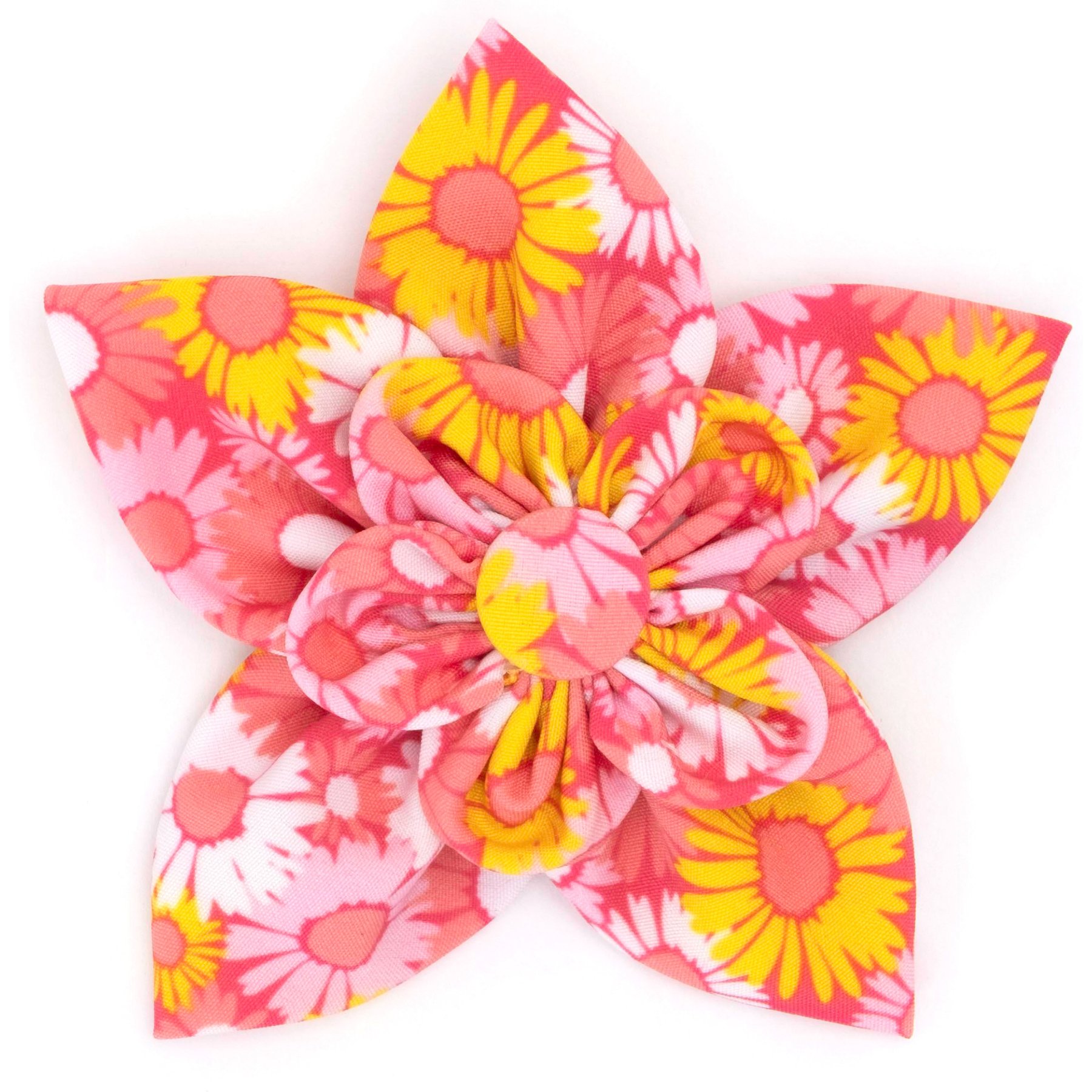 The Worthy Dog Preppy Floral Flower Dog Collar Accessory, Pink, Large