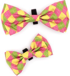 The Worthy Dog Bright Argyle Dog Bow Tie, Multicolor, Large slide 2 of 3
