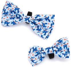 The Worthy Dog Sharkuterie Dog Bow Tie, Blue, Small slide 2 of 3