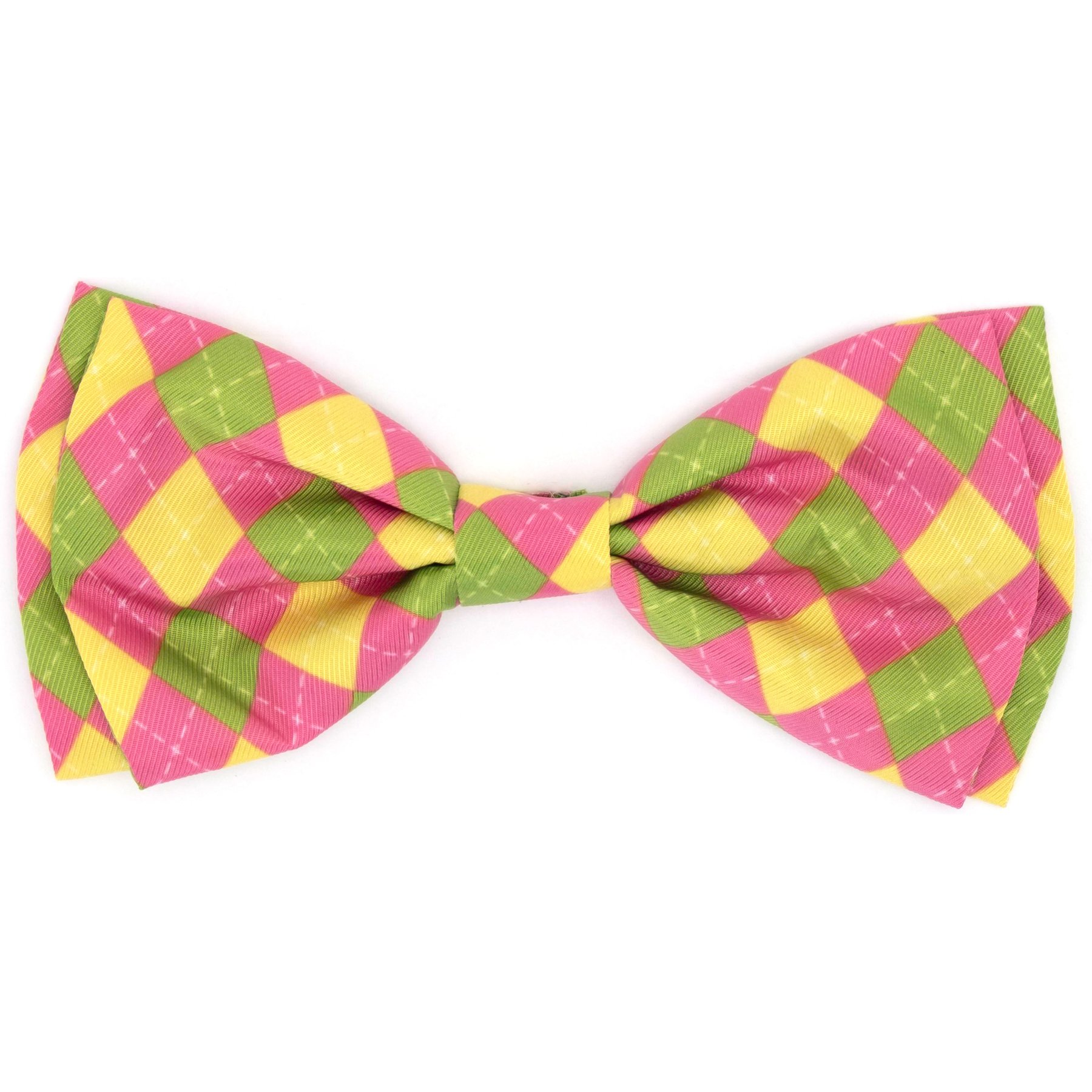 The Worthy Dog Bright Argyle Dog Bow Tie, Multicolor, Large