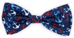 The Worthy Dog Anchors Ahoy Dog Bow Tie, Navy, Large