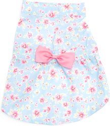 The Worthy Dog Fancy Floral Girl Dog Dress, Blue, X-Large