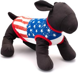 The Worthy Dog Vintage Flag Machine Washable Dog Tee Shirt, Red/White/Blue, Medium slide 2 of 3