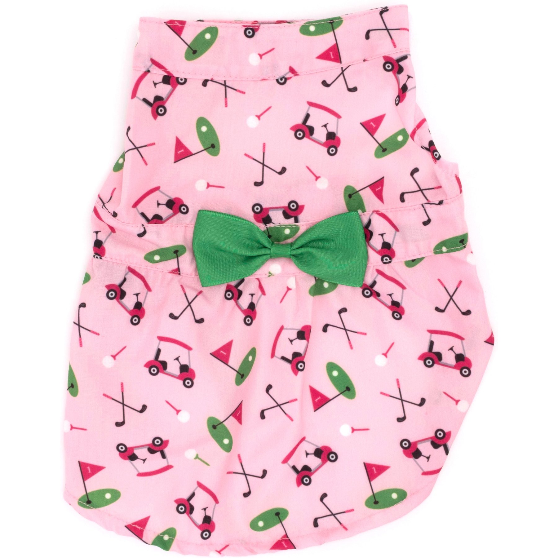 The Worthy Dog Golf Girl Dog Dress, Pink, Small