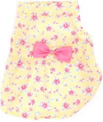 The Worthy Dog Fancy Floral Girl Dog Dress, Yellow, X-Large