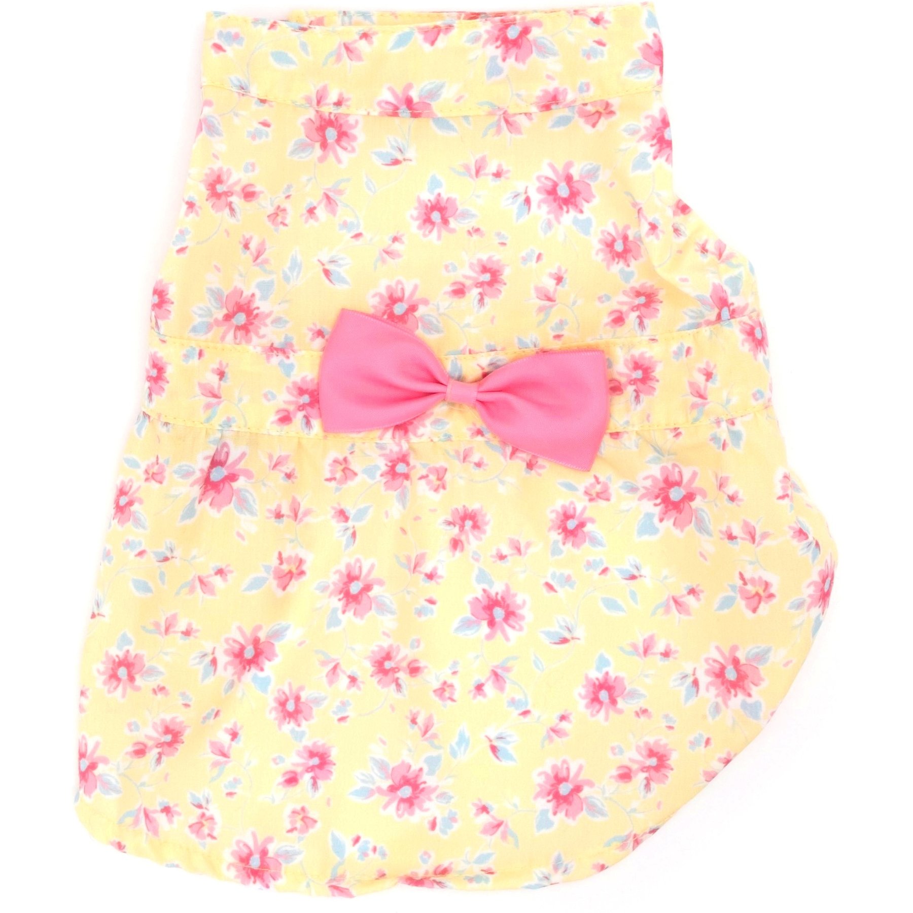 The Worthy Dog Fancy Floral Girl Dog Dress, Yellow, X-Small