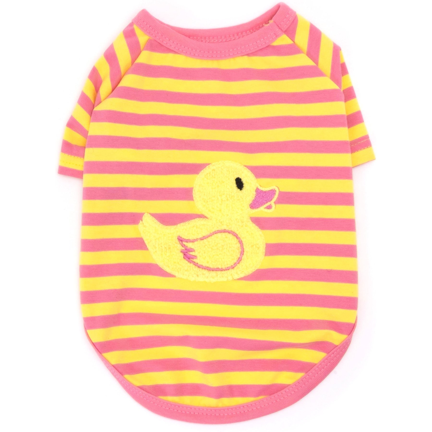 The Worthy Dog Rubber Duck Dog Tee Shirt, Pink, Medium