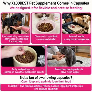 X100BEST Heart Care 8x Absorption Ubiquinol CoQ10 Heart Supplement for Dogs, 100 count